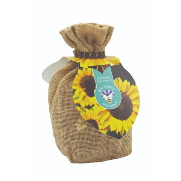 Jute Pouch Sunflower Seed Starter Kit