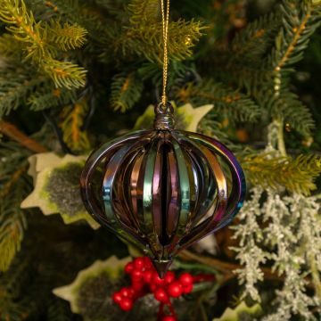 Dark Iridescent Onion Bauble - Christmas Tree Decoration 