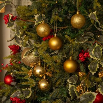 Gold bauble selection - Pack of 12 - Christmas Tree Decoration