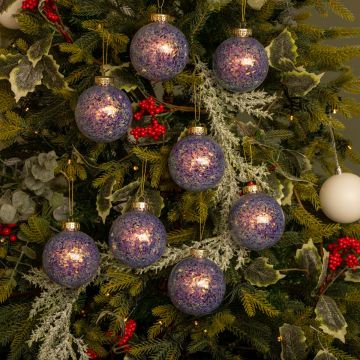 Iridescent Sequin Glitter Baubles - Christmas Tree Decoration - Pack of 12