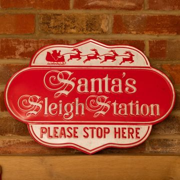 Santa Sleigh Station Wall Art - Christmas Home Decor
