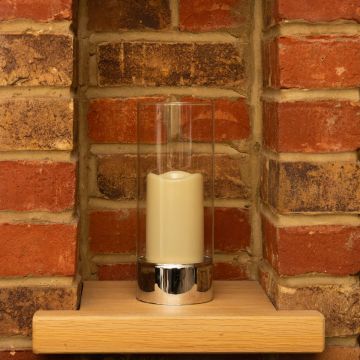 Battery Operated Candle in Clear Vase - Christmas Decoration