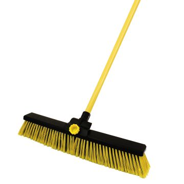 The Bulldozer! Heavy Duty 24" reinforced Broom complete with Handle