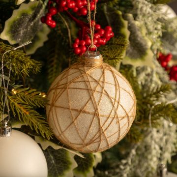 White Glitter Bauble - Christmas Tree Decoration
