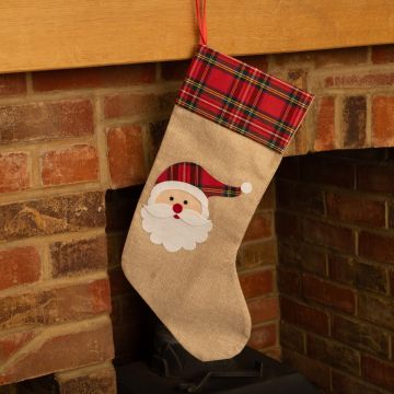 Tartan Santa Stocking - Christmas Stocking 