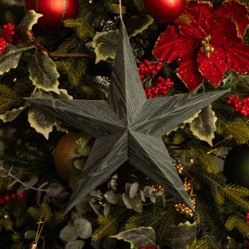 Hanging Dark Green Paper Star - Christmas Tree Decoration