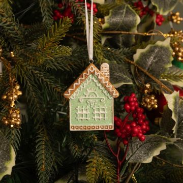 Green Gingerbread House - Christmas Tree Decoration