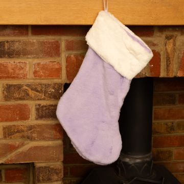 Light Purple Fur Stocking - Christmas Decoration 
