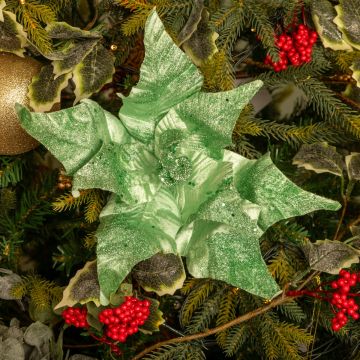 Light Green Poinsettia Stem - Christmas Decoration
