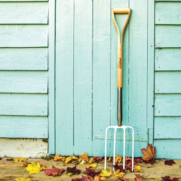 Ash & Steel : Heavy Duty Stainless Steel Garden Digging Fork with Ash Handle