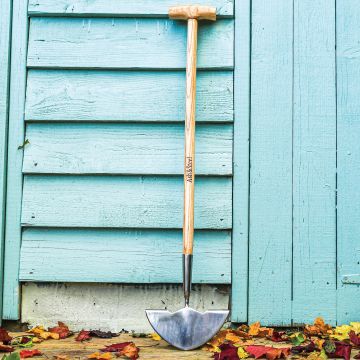 Ash & Steel : Heavy Duty Stainless Steel Long Handled Half Moon Lawn Edging iron with Ash Handle