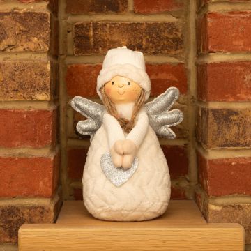Tabletop Winter Angel with Wings - Christmas Decoration 