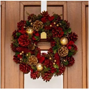 Christmas Wreath with Petals, Cones, and Berries - Christmas Decoration