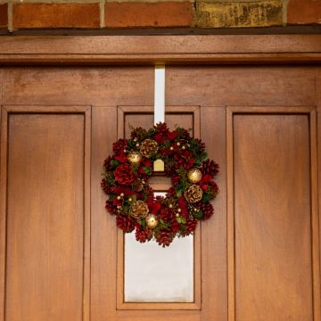 Christmas Wreath with Petals, Cones, and Berries - Christmas Decoration