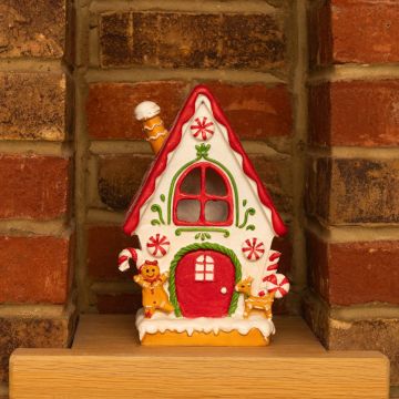 Candy Cane Gingerbread House - Christmas Decoration - 25cm