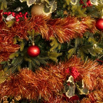 Flame Embossed Tinsel - Christmas Tree Decoration - 2m