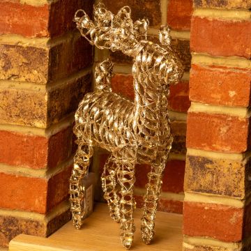 LED Champagne Gold Reindeer - Christmas Decoration - 37cm