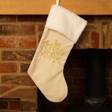 TIS THE SEASON TO SPARKLE White Stocking - Christmas Decoration 