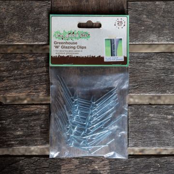 Greenhouse 'W' Glazing Clips - Greenhouse Window Pane Clips - 25 Pack 