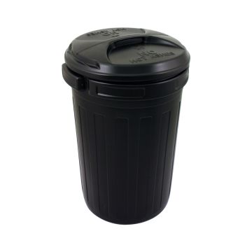 Large 80 litre Black Lidded Dustbin