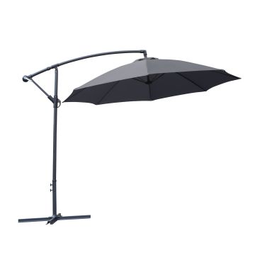 Premium Quality Banana Parasol - 2.7m Diameter in GREY - Complete with all weather cover