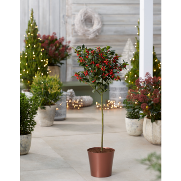 Medium Copper Plastic Plant Cover Pot - 14.5cm diameter