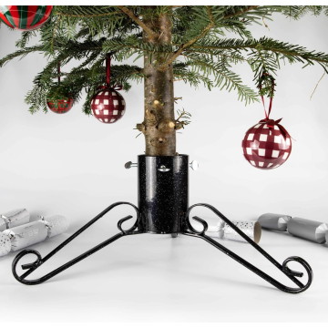 Traditional Christmas Tree Stand in Black - for trees up to 8ft tall