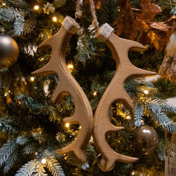 WINTER SALE - Christmas Tree Decorations - Rustic Reindeer Antler