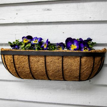Metal Wall Trough Basket With Liner - Large (60cm)