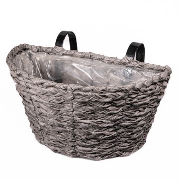 SPECIAL DEAL - Hanging Rustic Wall Basket - ALL WEATHER Grey (35cm)