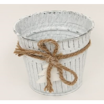 Small Metal House Plant Pot with Rope Detail
