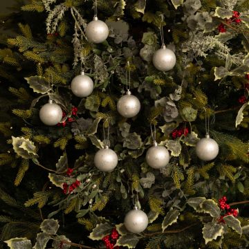 Silver Baubles - Pack of 12 - Christmas Tree Decoration