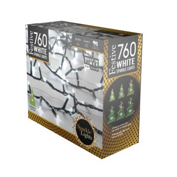 760 White Sparkle Lights - Christmas Lights
