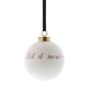 Christmas Tree Decoration -  White 'Let it Snow' Bauble