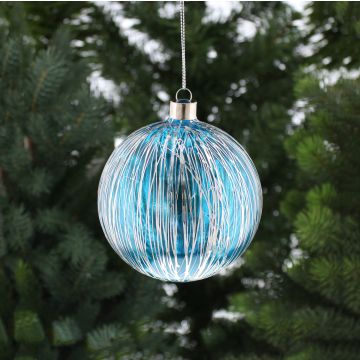 Christmas Tree Decoration -  Blue & Silver Bauble