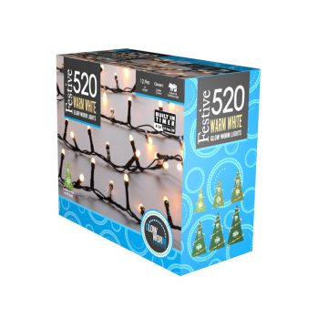 520 Traditional Warm White Glow-Worm Lights - Christmas Lights