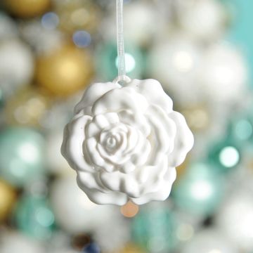 Christmas Tree Decoration - White Rose