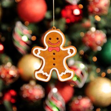 Christmas Tree Decorations - Wooden Gingerbread Man