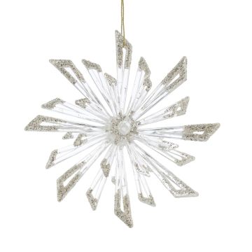 Clear and Bright Silver Starburst - Christmas Tree Decoration