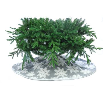 Grey and White Snowflake Tree Skirt - Christmas Decoration