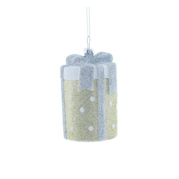 Hanging Gold and Silver Present - Christmas Tree Decoration