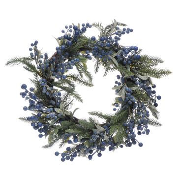 52cm Blue Berries Wreath - Christmas Decoration