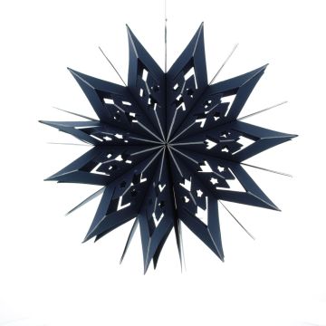 Hanging Blue Foldable Paper 3D Star - Christmas Tree Decoration