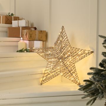 Christmas Decoration - Led Champagne Gold Star - 60cm