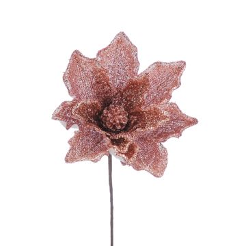 Baby Pink Glitter Flower Stem - Christmas Decoration