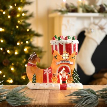 Ceramic Gingerbread Shoe - Christmas Decoration