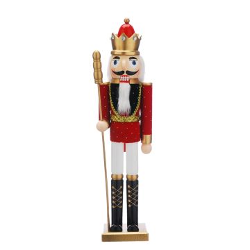 Traditional Nutcracker with Gold Crown - 50cm tall - Christmas Decoration