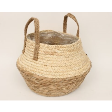Seagrass Rope Jute Folding Basket for House Plants - 24cm