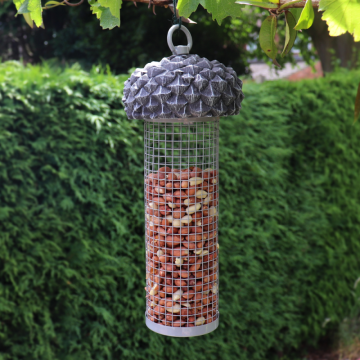 WINTER SALE - Acorn Design Nut Feeder Grey