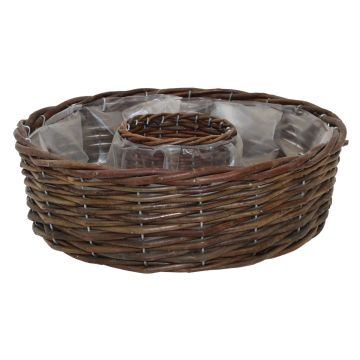 Patio Woven basket - Rattan Wheel Planter